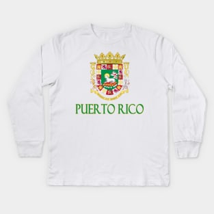 Puerto Rico - Coat of Arms Design Kids Long Sleeve T-Shirt